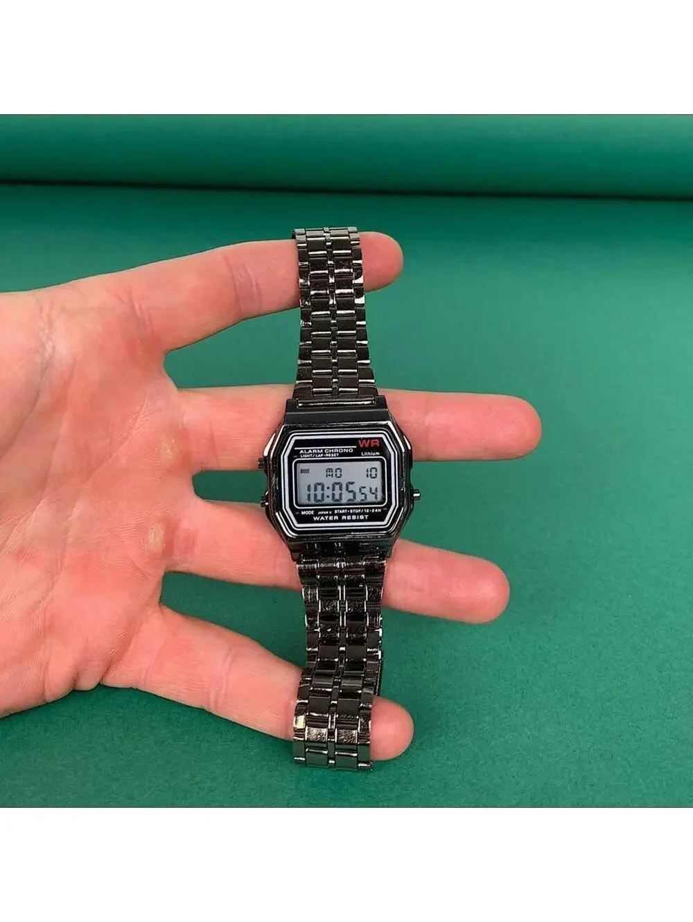 Y2K Vintage Cyber Silver Digital Stainless Steel Watch 8 Inch Unisex